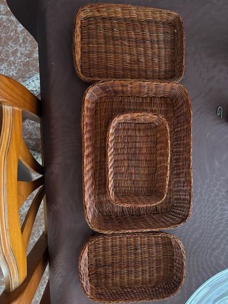 Juego 4 cestas trenzadas