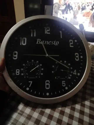 Reloj Banesto Grande Termómetro Higrómetro