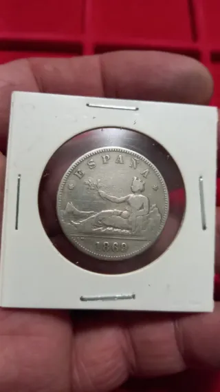 2 Monedas 2 Pesetas Plata 1869 y 1870