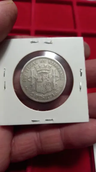 2 Monedas 2 Pesetas Plata 1869 y 1870