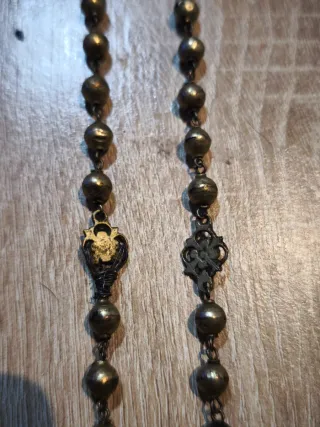 Rosario antiguo plata sobredorada XVIII.