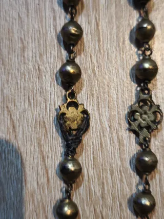 Rosario antiguo plata sobredorada XVIII.