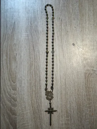 Rosario antiguo plata sobredorada XVIII.