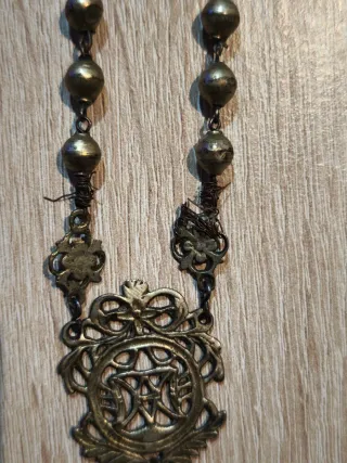 Rosario antiguo plata sobredorada XVIII.
