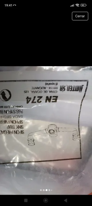 Sifón desagüe fregadero Jimten