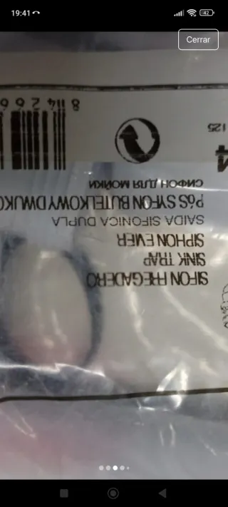 Sifón desagüe fregadero Jimten