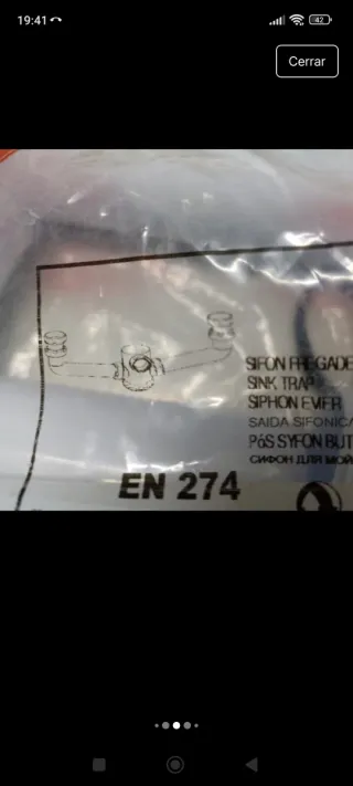 Sifón desagüe fregadero Jimten