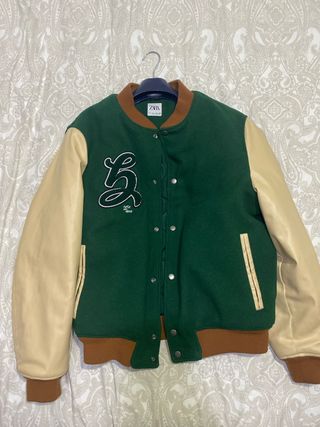 Chaqueta Zara Verde y Beige Hombre