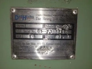 Molino triturador plástico 20 CV