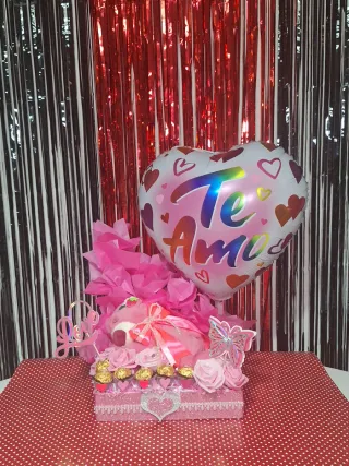 Regalo San Valentín Oso Peluche Chocolates Globo