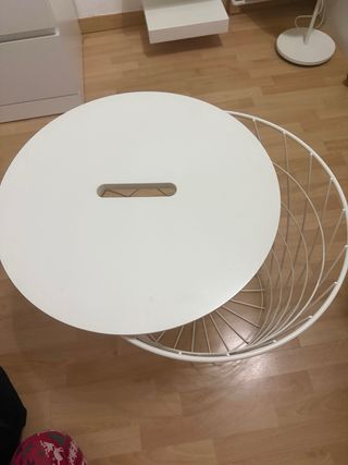 Mesa auxiliar redonda blanca Ikea