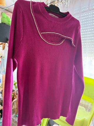 Jersey de punto rosa