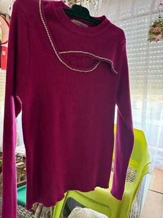 Jersey de punto rosa
