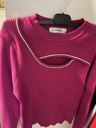 Jersey de punto rosa