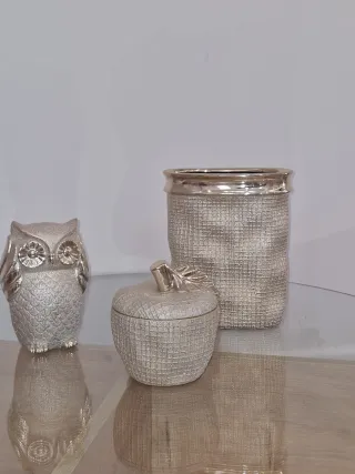 Conjunto Decorativo Dorado y Plateado