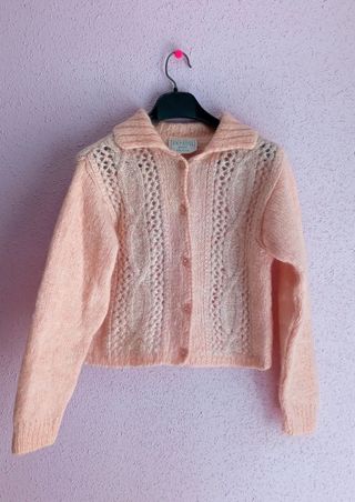 Chaqueta punto rosa mohair EXPRESS Talla única