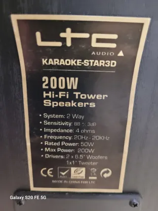 Amplificador Karaoke LTC STAR3D-BT Negro