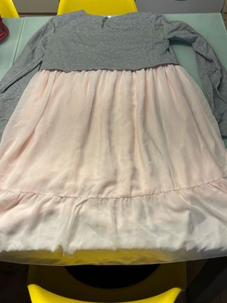 Vestido Armani Gris y Rosa  Talla 16 Años/175cm