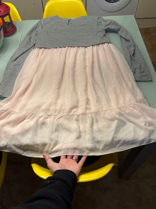 Vestido Armani Gris y Rosa  Talla 16 Años/175cm
