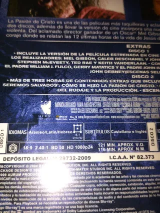 Blu-ray La Pasión de Cristo Edición Director