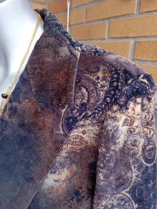 Blazer pana vintage marrón y morado