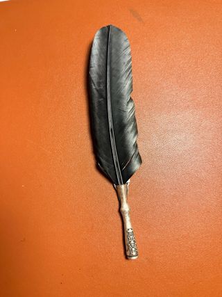 Piuma per scrittura con impugnatura decorata