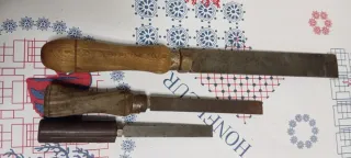 Lote 3 formones antiguos madera