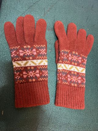 Guanti in lana con fantasia
