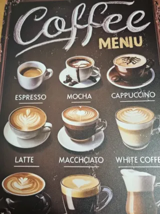 Insegna metallo Coffee Menu vintage style