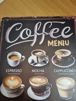 Insegna metallo Coffee Menu vintage style