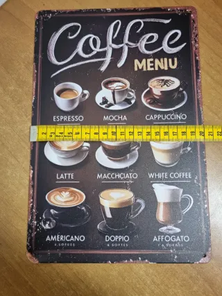 Insegna metallo Coffee Menu vintage style