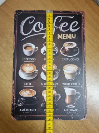 Insegna metallo Coffee Menu vintage style