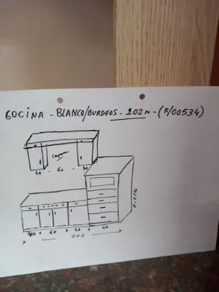 Cocina Madera Azul 197x115