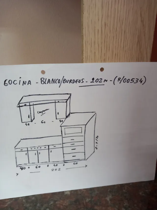 Cocina Madera Azul 197x115
