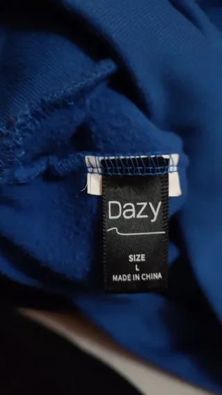 Sudadera azul con capucha y cordones