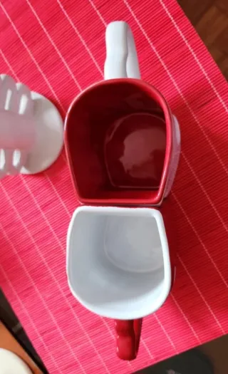 Tazas de cerámica beso corazón