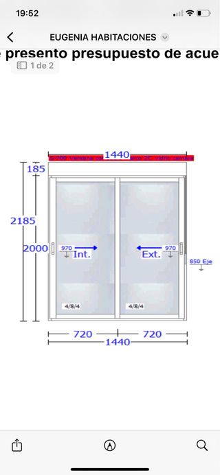 Ventanal corredero con persiana