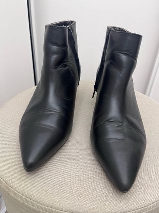 Botines Vienty Piel Talla 38 Tacón Bajo