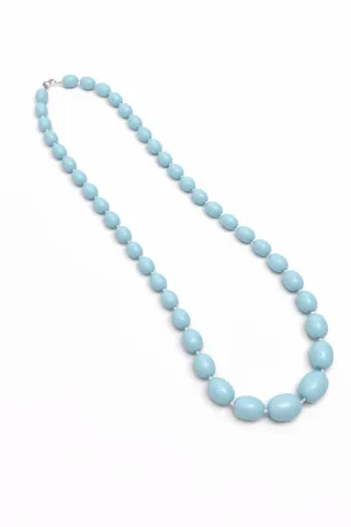 Collana vintage perle celeste pastello