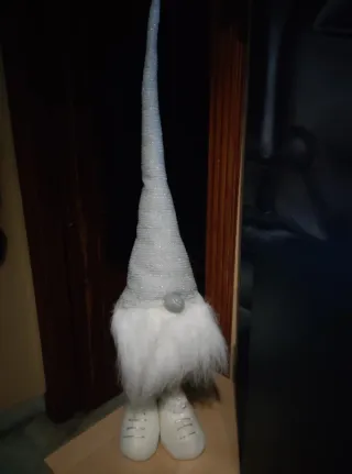 Gnomo Decorativo Navidad Plateado