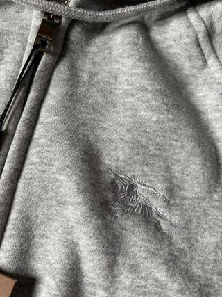 Sudadera Burberry Gris con Capucha y Cremallera
