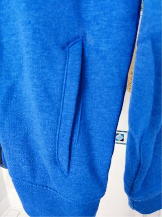 Chaqueta azul marino con capucha - Talla 14 (XS)