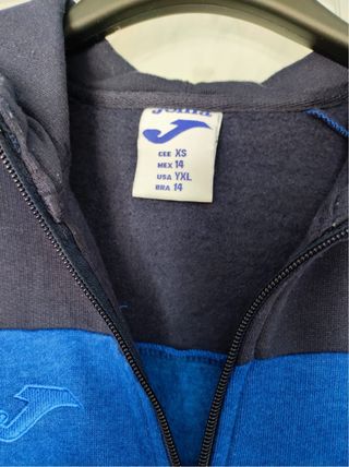 Chaqueta azul marino con capucha - Talla 14 (XS)