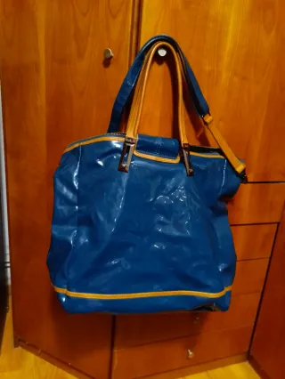 Borsa Diesel lucida blu e marrone
