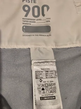 Pantalones de esquí blancos Decathlon