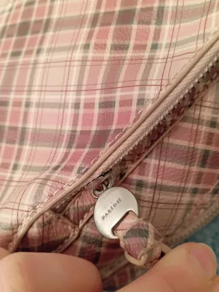 Mochila Parfois cuadros rosa y beige