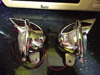 2 Faros Cromados Clásicos Moto