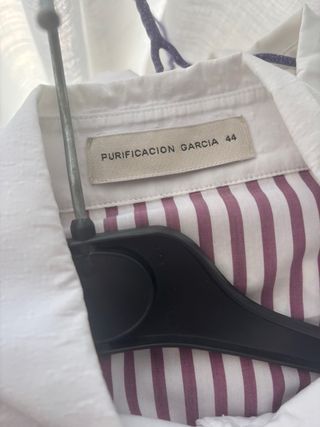 Camisa Purificación García Rayas Blanco/Marrón