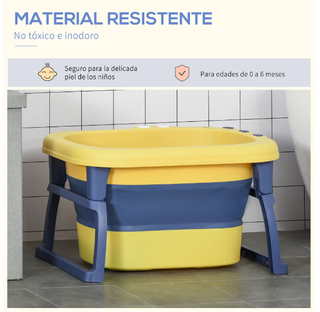 Bañera Plegable Bebé Portátil HomCom