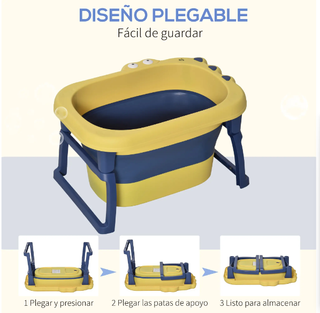 Bañera Plegable Bebé Portátil HomCom